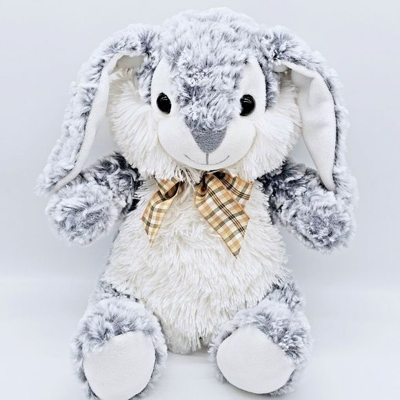 Homerbest Bunny Rabbit Plush Easter Grey White  Sitting Stuffed Animal Toy 10” - Picture 2 of 8